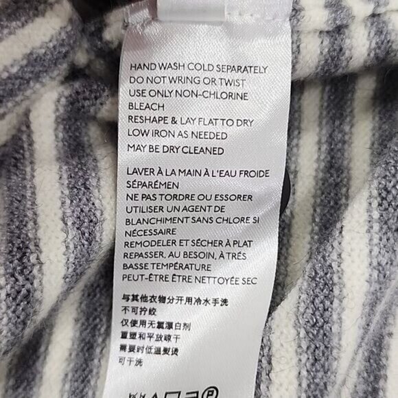 Anthropologie Sweater Tunic Long Sleeve Gray and White Striped Women's XS - Picture 4 of 6